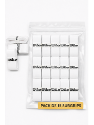 🎾 Pack de 15 surgrips WILSON Profile Overgrip – blancs
