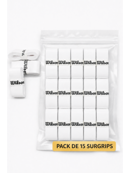 🎾 Pack de 15 surgrips WILSON Profile Overgrip – blancs