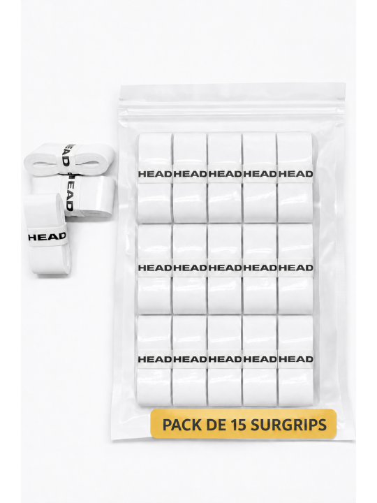 Pack de 15 surgrips HEAD Tacky – blancs